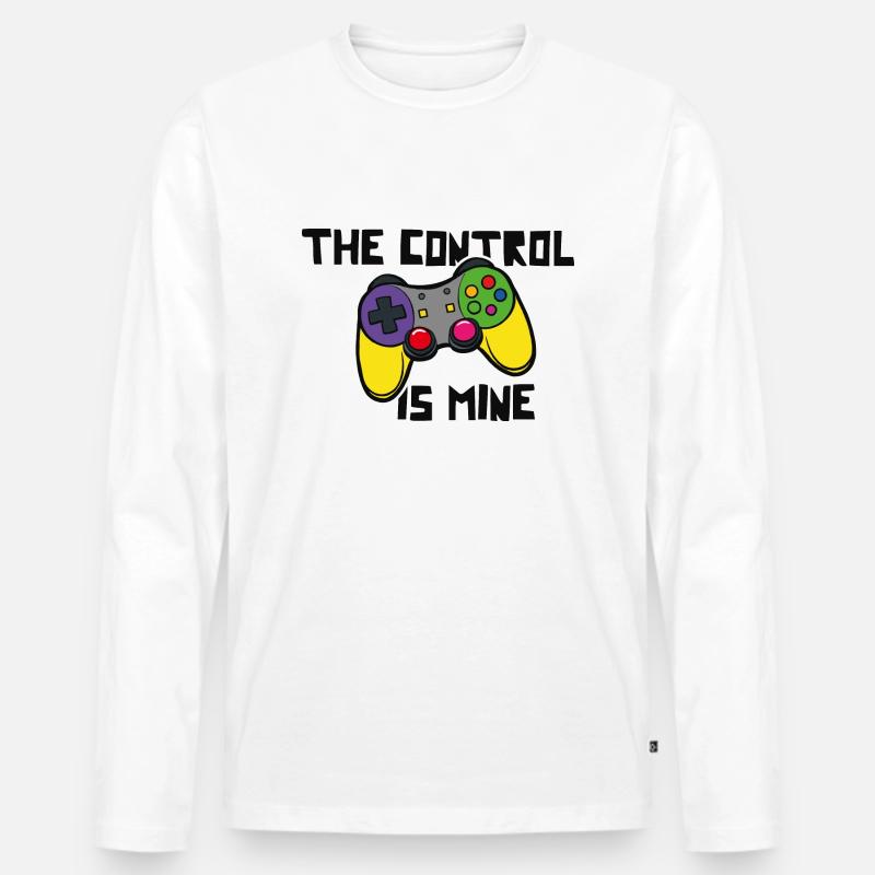 The control is mine - Männer Premium Bio Langarmshirt - Weiß