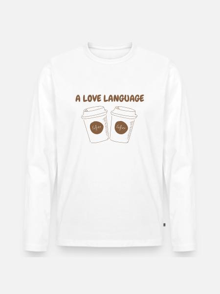 A LOVE LANGUAGE - Männer Premium Bio Langarmshirt - Weiß