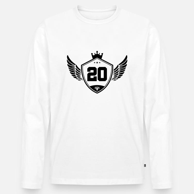 20 wappen krone - Männer Premium Bio Langarmshirt - Weiß