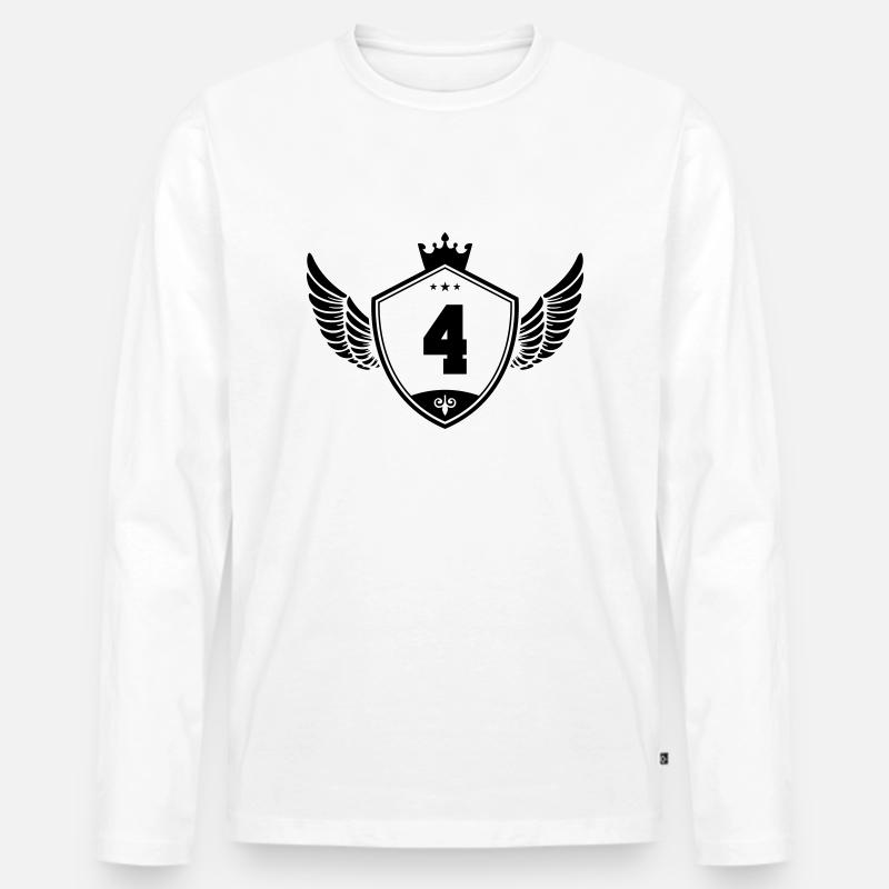 4 wappen krone - Männer Premium Bio Langarmshirt - Weiß