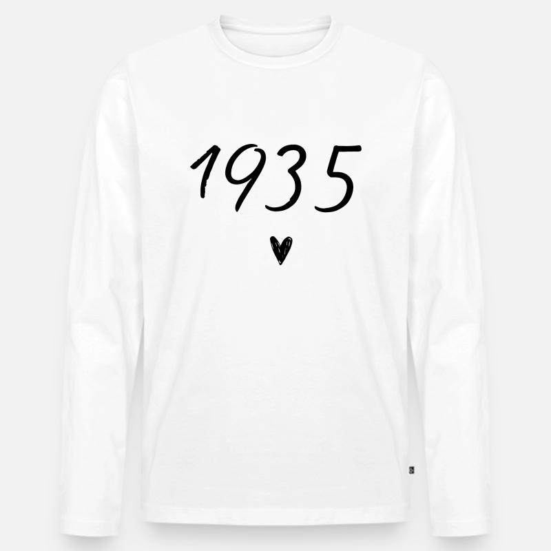 Herzjubiläum 1935 - Männer Premium Bio Langarmshirt - Weiß