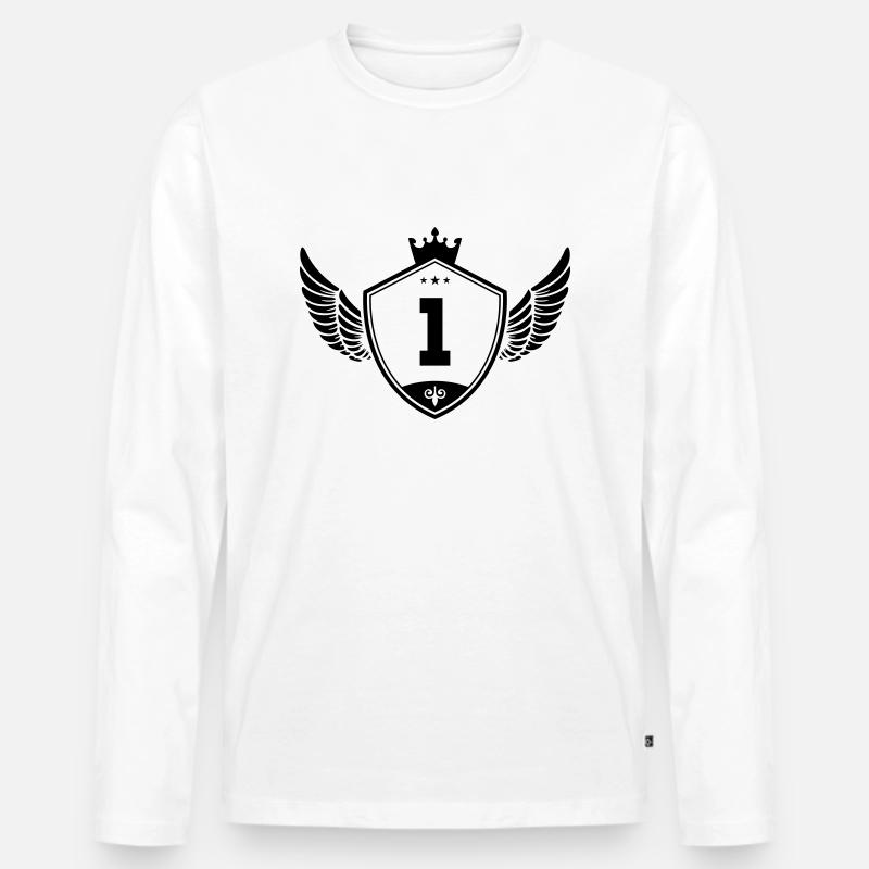 1 wappen krone - Männer Premium Bio Langarmshirt - Weiß