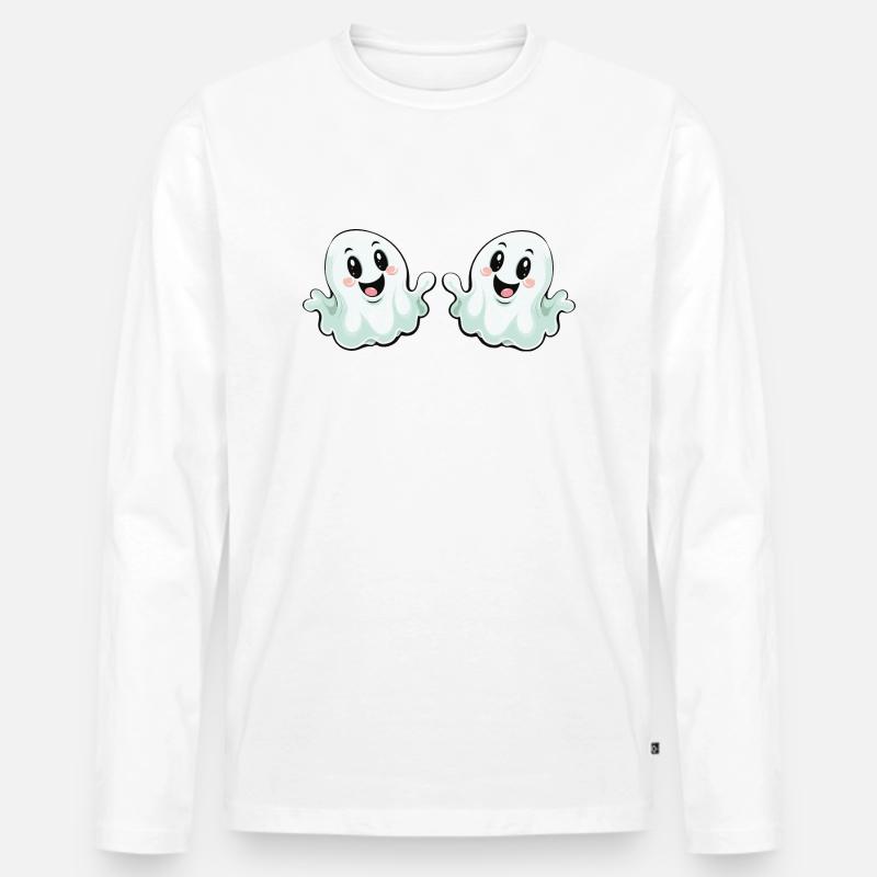 ghosts funny - Männer Premium Bio Langarmshirt - Weiß