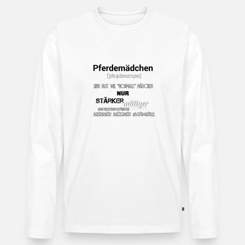 Was sind Pferdemädchen? - Männer Premium Bio Langarmshirt - Weiß