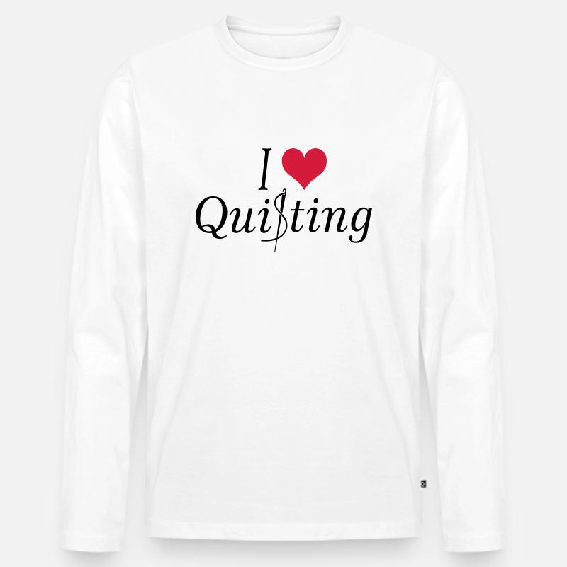 Quilt - Männer Premium Bio Langarmshirt - Weiß