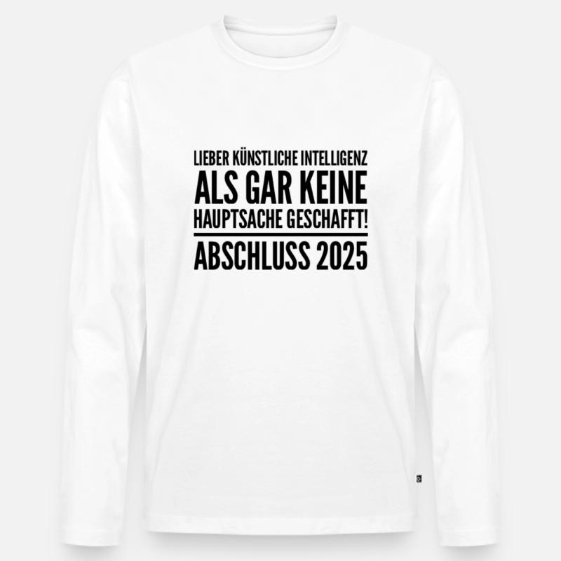 Abschluss 25 - Männer Premium Bio Langarmshirt - Weiß
