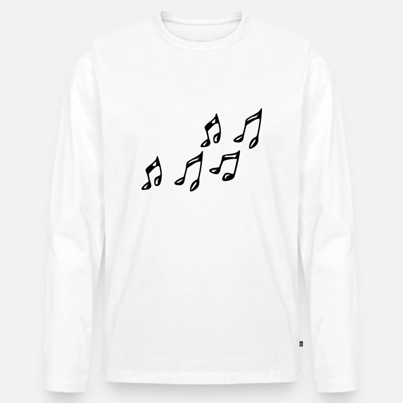 Noten - Männer Premium Bio Langarmshirt - Weiß