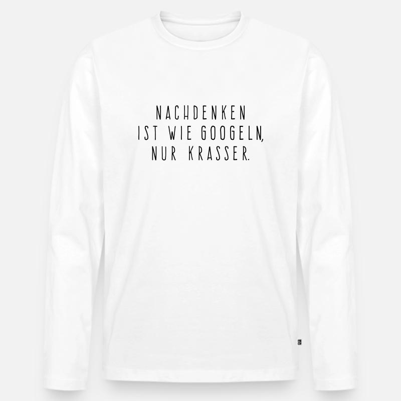 Nachdenken - Kompakt - Männer Premium Bio Langarmshirt - Weiß