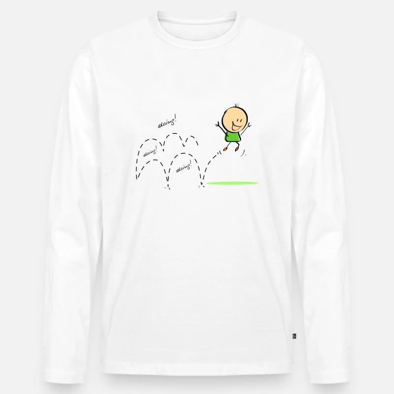 Frühling - Männer Premium Bio Langarmshirt - Weiß