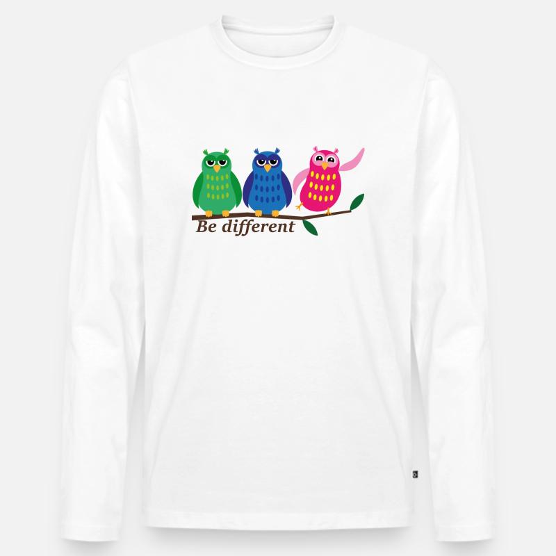 Be different - Männer Premium Bio Langarmshirt - Weiß