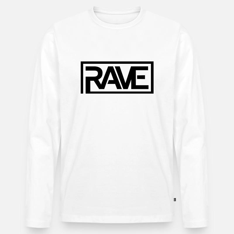 Rave 2.0 - Männer Premium Bio Langarmshirt - Weiß