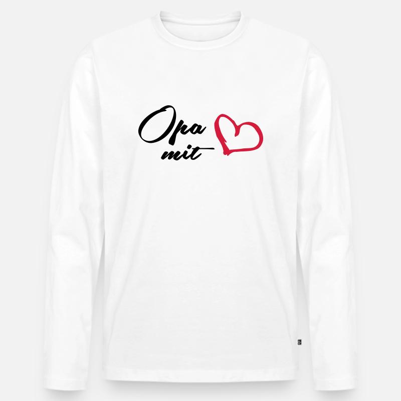 Opa - Männer Premium Bio Langarmshirt - Weiß