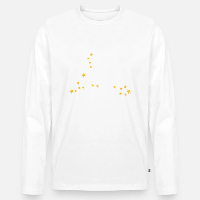 Fische Sternbild - Männer Premium Bio Langarmshirt - Weiß