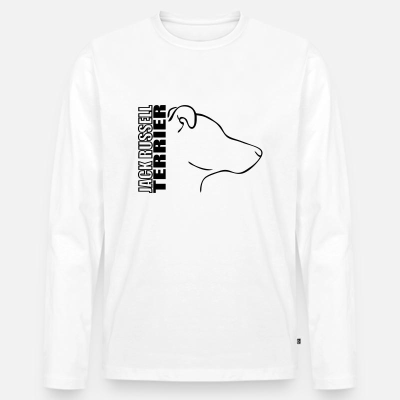 JACK RUSSELL TERRIER PROFIL - Männer Premium Bio Langarmshirt - Weiß