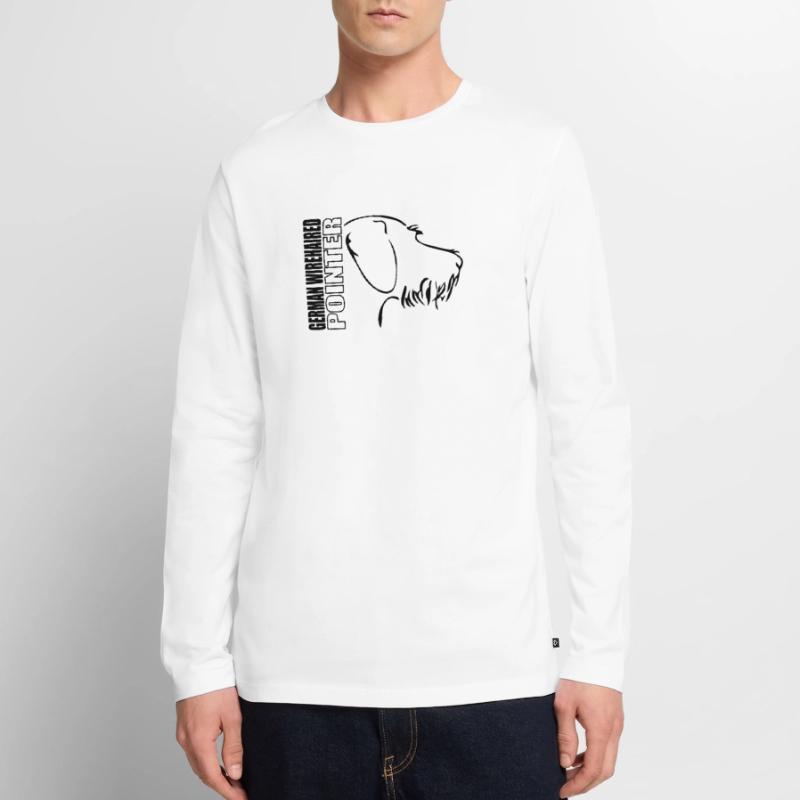 German wirehaired pointer PROFILE Men's Premium Organic Long Sleeve Shirt