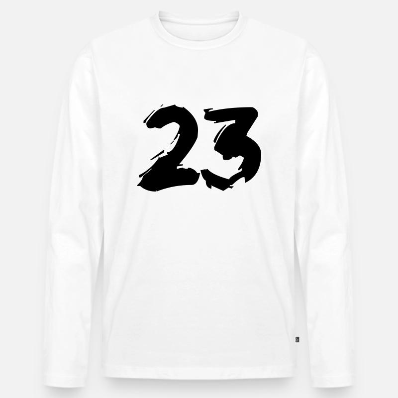 Brushed 23 - Männer Premium Bio Langarmshirt - Weiß