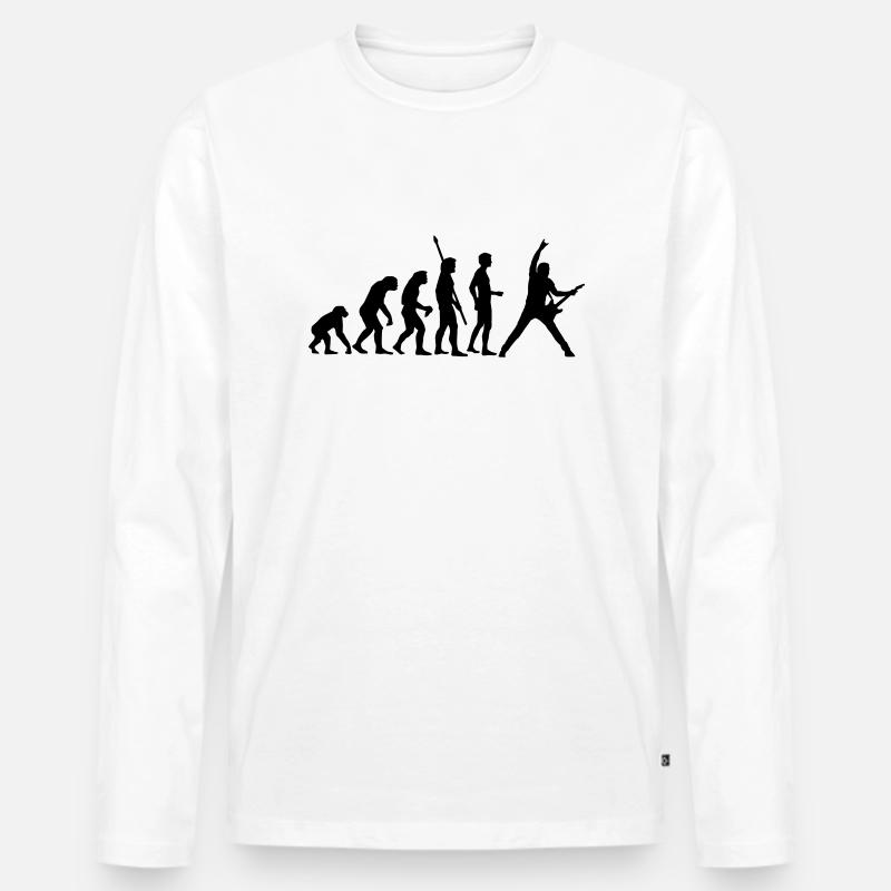 evolution_guitar_b - Männer Premium Bio Langarmshirt - Weiß
