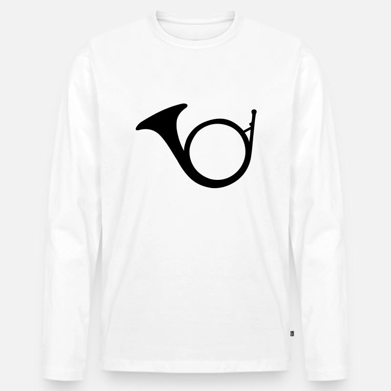 Waldhorn - Männer Premium Bio Langarmshirt - Weiß