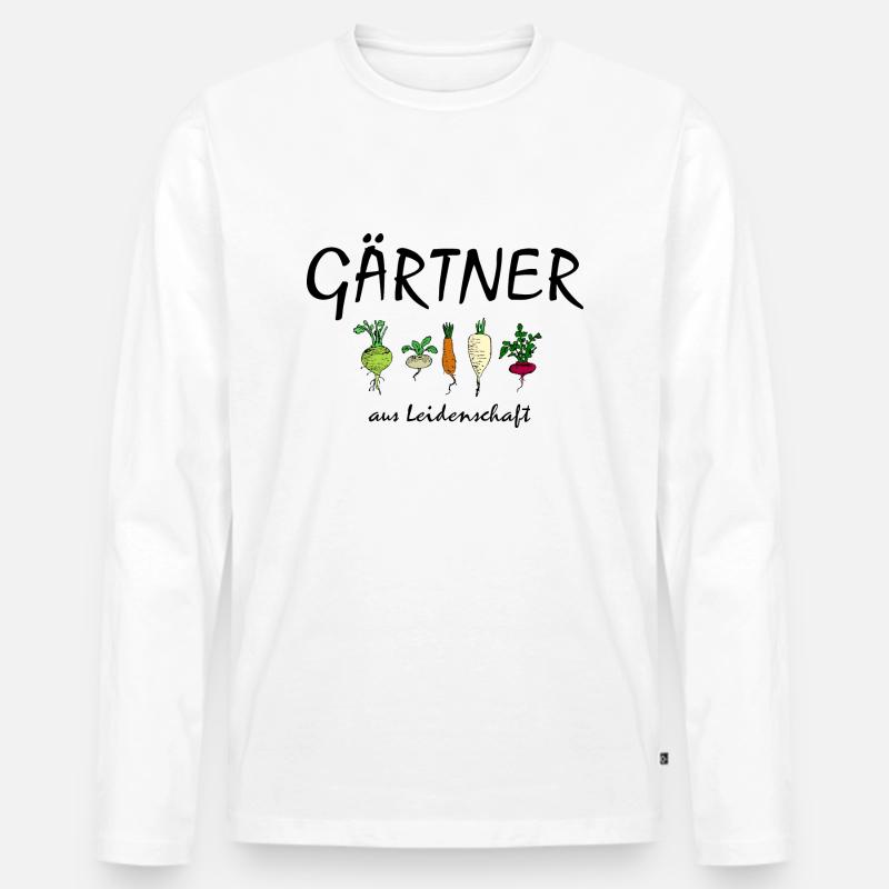 Gärtner aus Leidenschaft - Männer Premium Bio Langarmshirt - Weiß