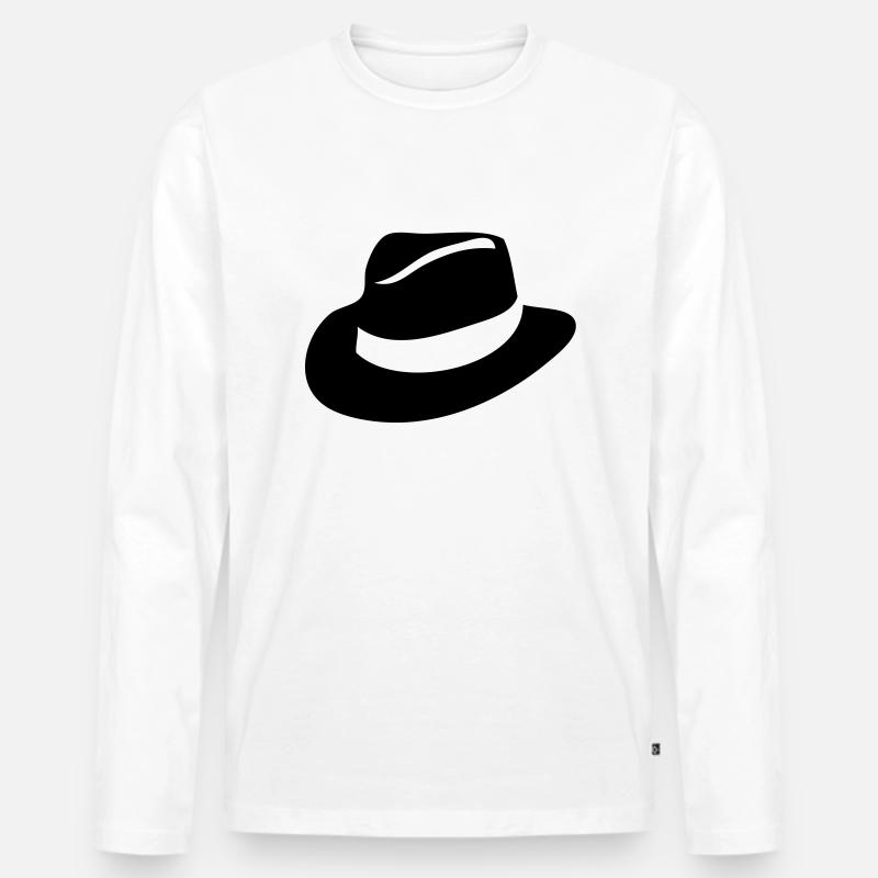 Cowboy-Hut Hat5 - Männer Premium Bio Langarmshirt - Weiß