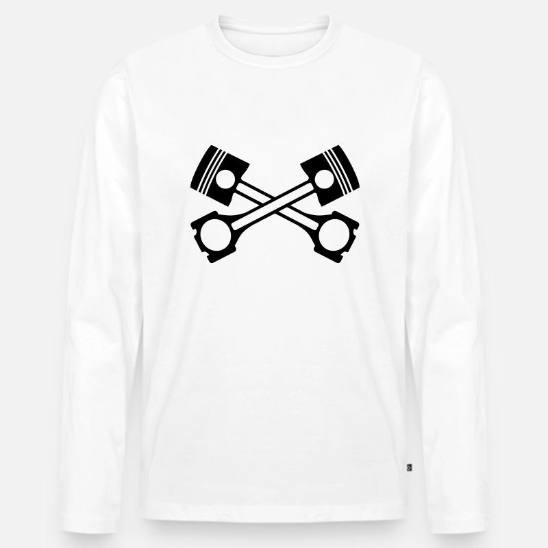Kolben - Männer Premium Bio Langarmshirt - Weiß