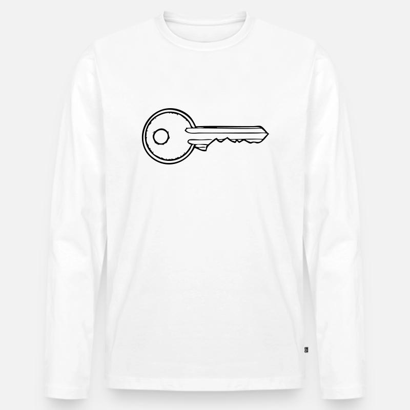 Schlüssel - Männer Premium Bio Langarmshirt - Weiß