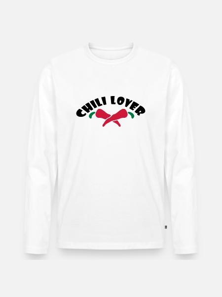 Chili Lover - Men's Premium Organic Long Sleeve Shirt - white