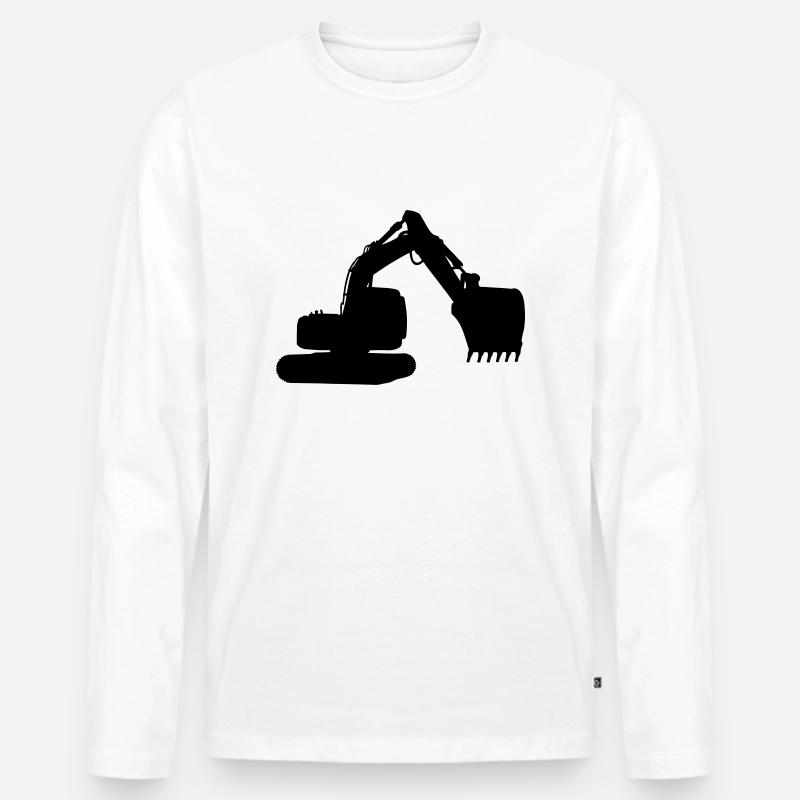 bagger - Männer Premium Bio Langarmshirt - Weiß