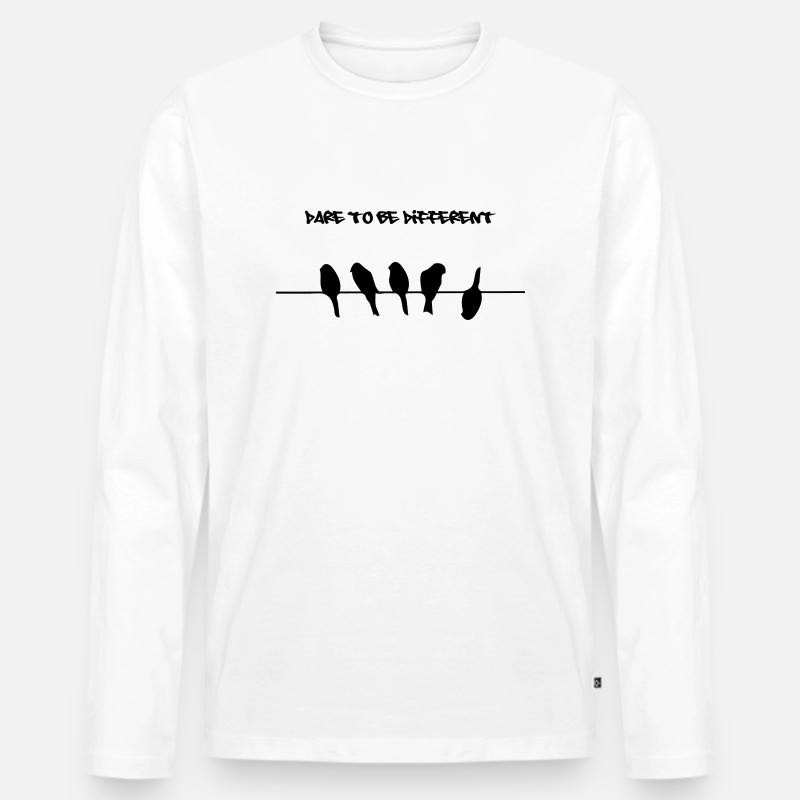 Dare to be different birds - Männer Premium Bio Langarmshirt - Weiß