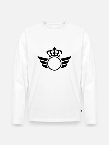 Crown Logo - Men's Premium Organic Long Sleeve Shirt - white