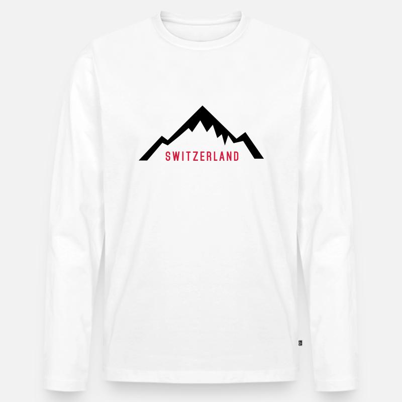 Switzerland Alps - Männer Premium Bio Langarmshirt - Weiß