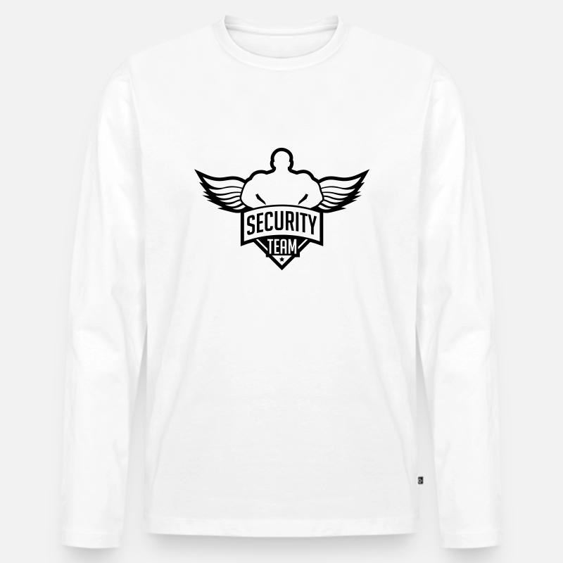 security_team_py1 - Männer Premium Bio Langarmshirt - Weiß