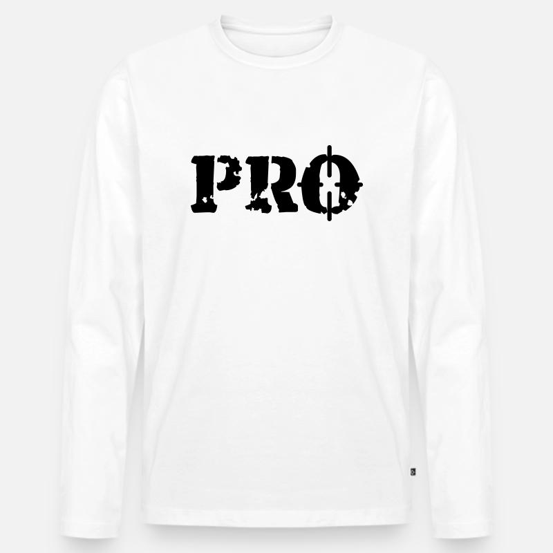 pro - Männer Premium Bio Langarmshirt - Weiß