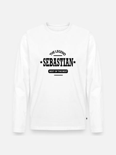 sebastian - Männer Premium Bio Langarmshirt - Weiß