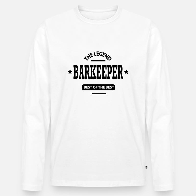 barkeeper - Männer Premium Bio Langarmshirt - Weiß