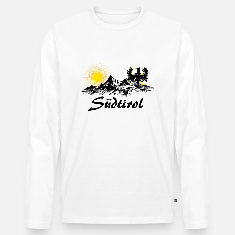 Südtirol Design - Männer Premium Bio Langarmshirt - Weiß