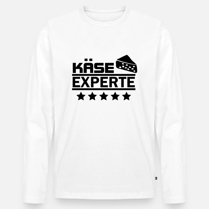 käse experte - Männer Premium Bio Langarmshirt - Weiß