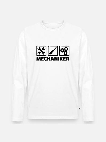 Mechaniker - Männer Premium Bio Langarmshirt - Weiß