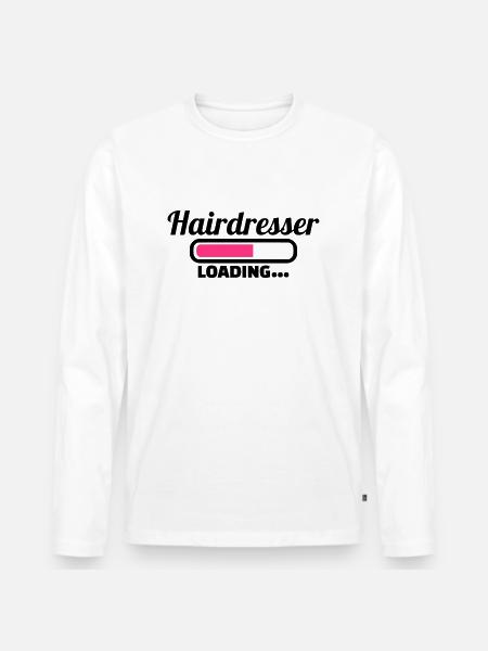 Friseur - Männer Premium Bio Langarmshirt - Weiß