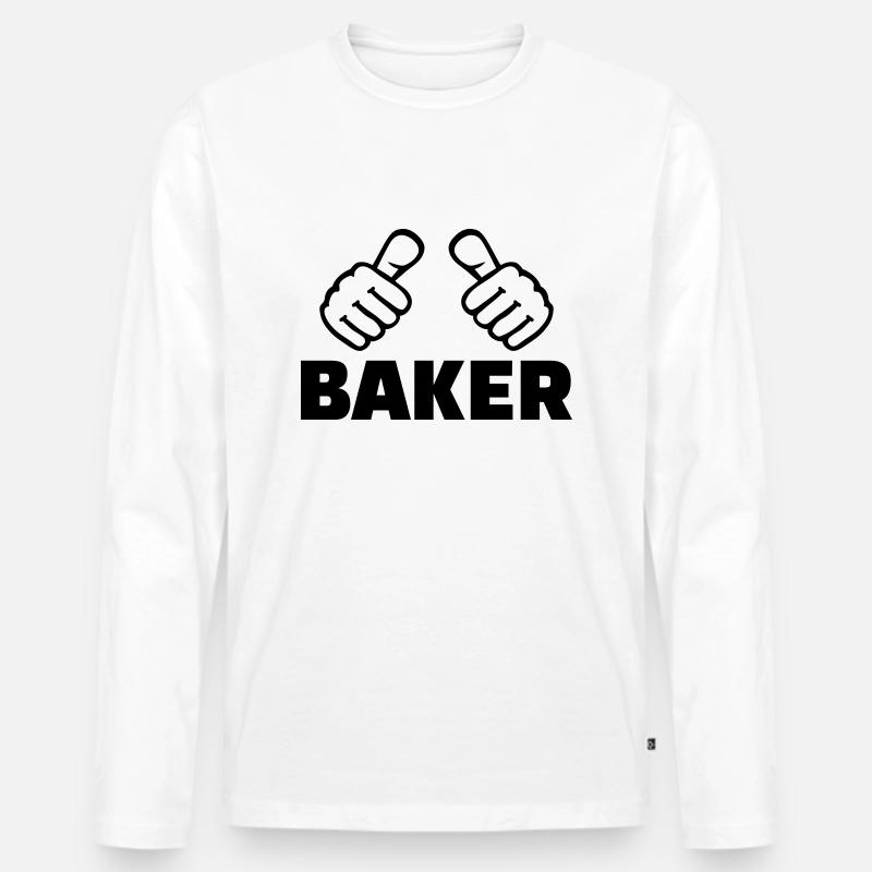 Bäcker - Männer Premium Bio Langarmshirt - Weiß
