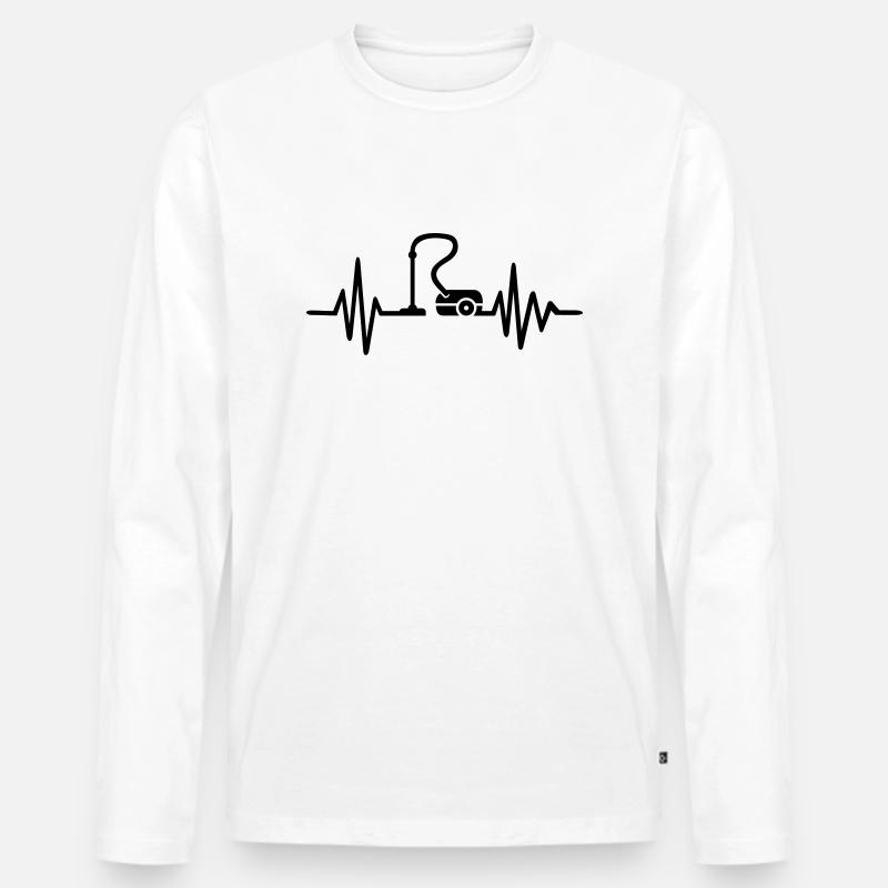 Putzen - Männer Premium Bio Langarmshirt - Weiß
