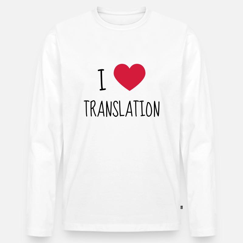Übersetzer / Übersetzerin / Übersetzung / - Männer Premium Bio Langarmshirt - Weiß