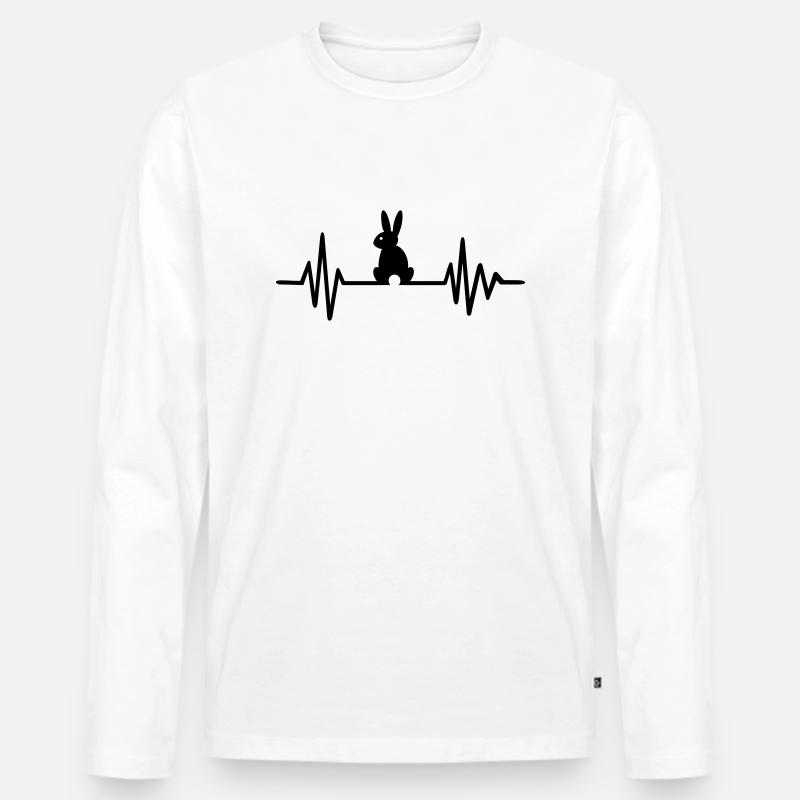 Hase - Männer Premium Bio Langarmshirt - Weiß
