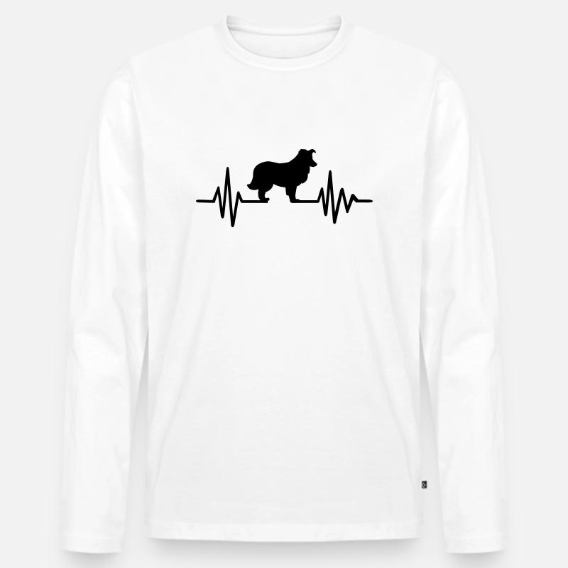 Shetland Sheepdog - Männer Premium Bio Langarmshirt - Weiß