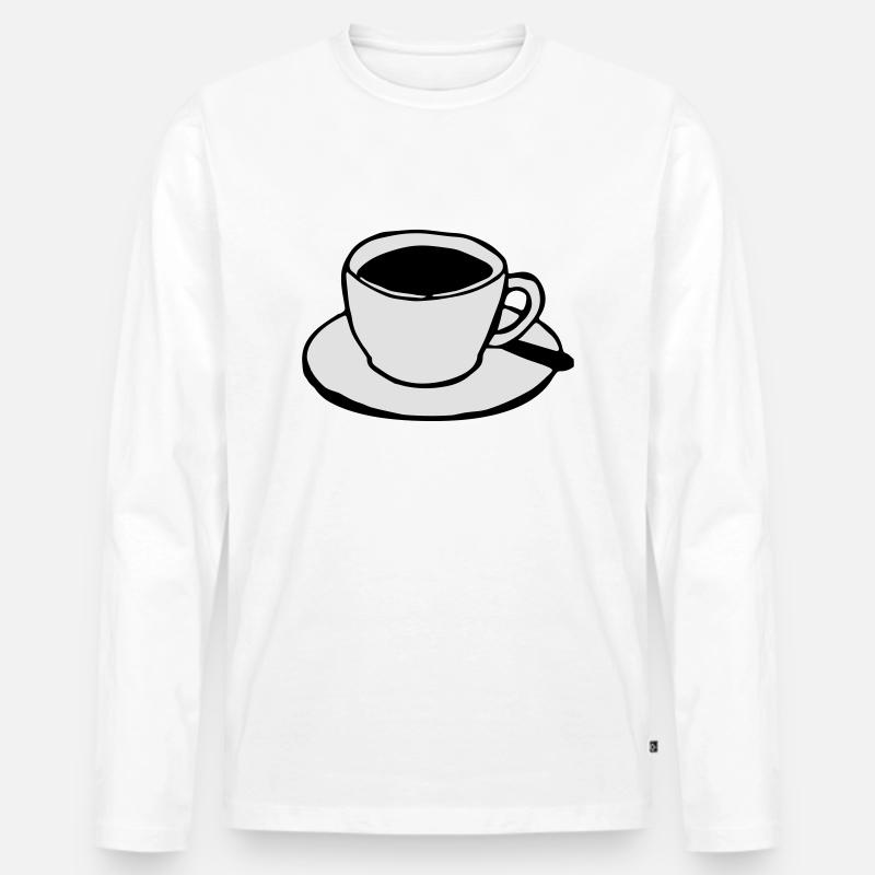 Kaffeetasse - Männer Premium Bio Langarmshirt - Weiß