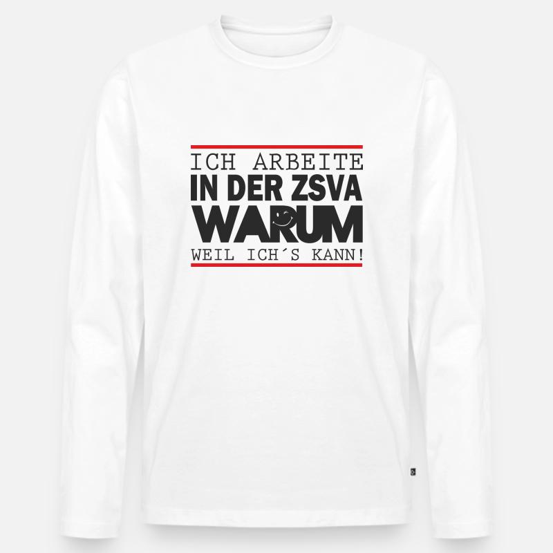 ZSVA Warum? 2 - Männer Premium Bio Langarmshirt - Weiß