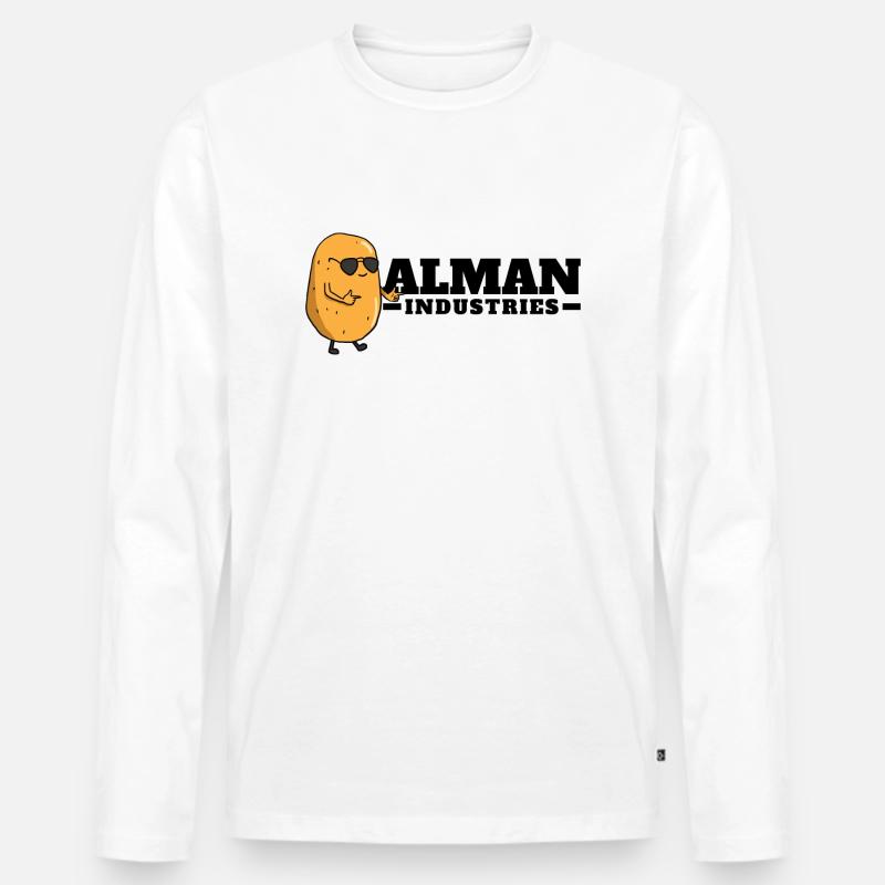 Coole Kartoffel - Männer Premium Bio Langarmshirt - Weiß