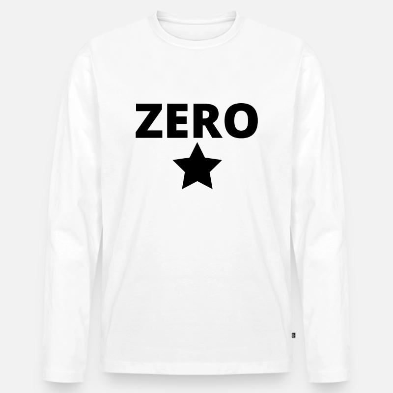 Null - Männer Premium Bio Langarmshirt - Weiß