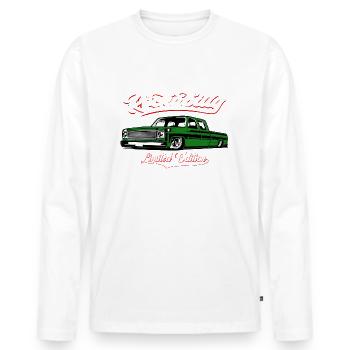 Pickup Musclecar USA - Männer Premium Bio Langarmshirt - Weiß - Vorne - Nico (187cm)