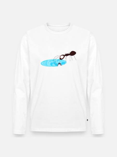 Ant - Men's Premium Organic Long Sleeve Shirt - white